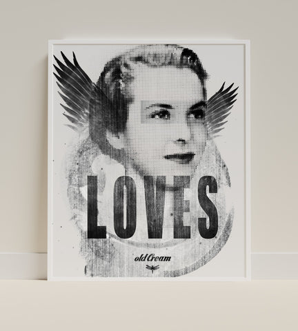 Loves Old Cream Angel Wings Inspirational Art Print