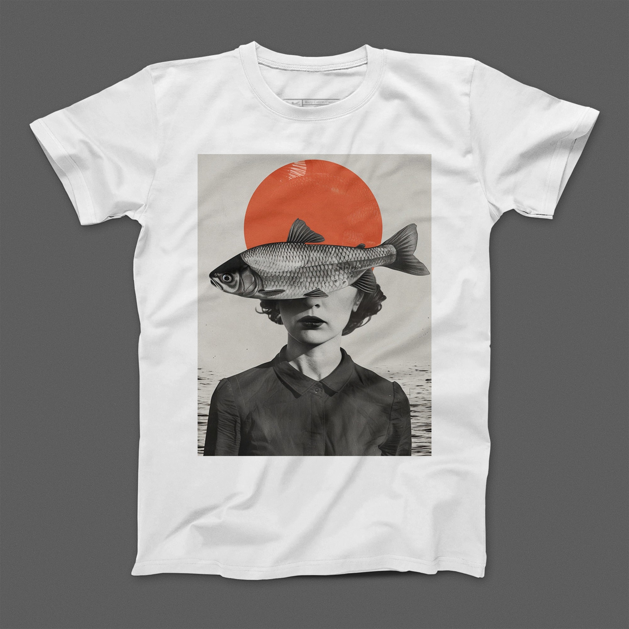 Surreal Fish Head Graphic Unisex T-Shirt Design