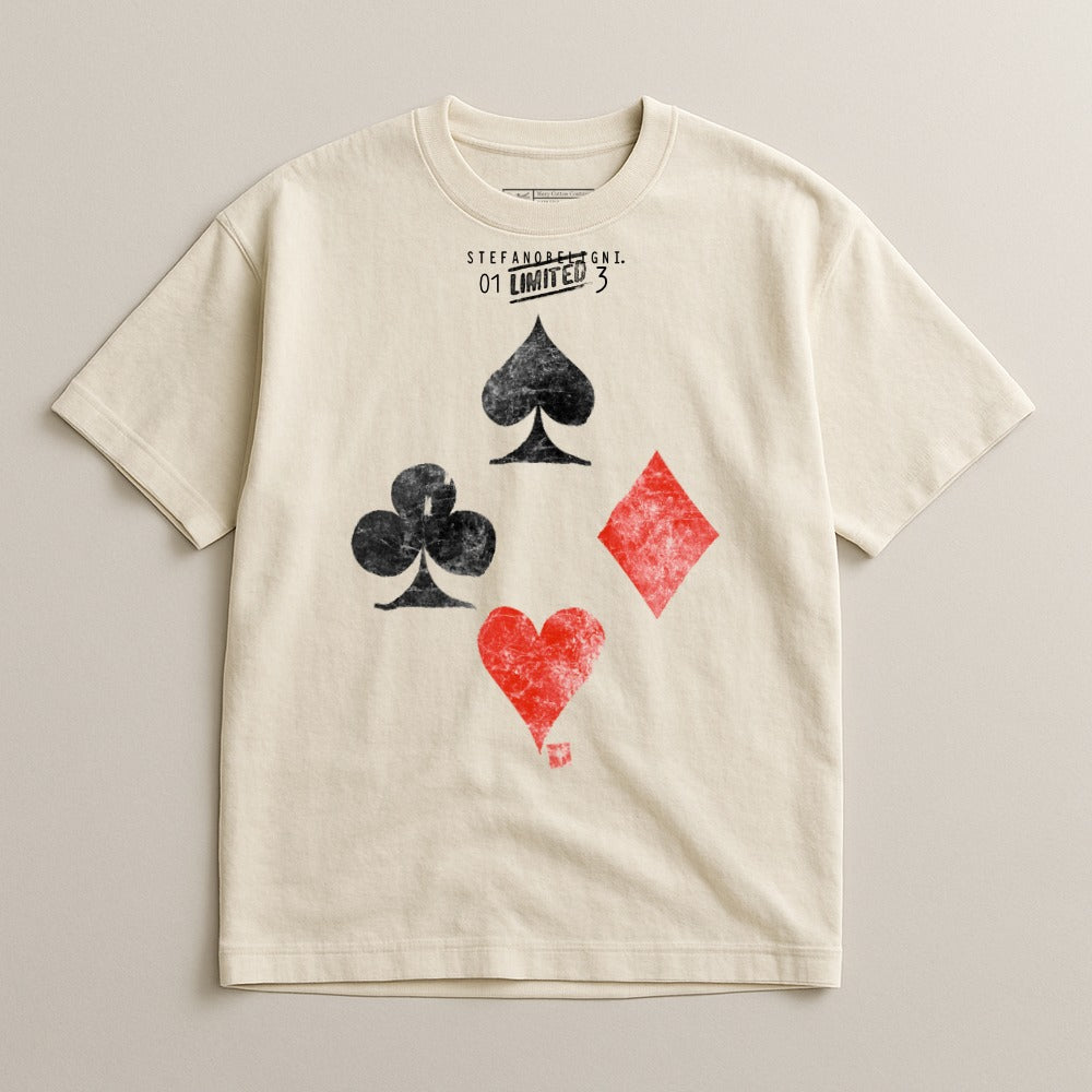 Playing Cards Design Graphic T-Shirt for Casual Style
