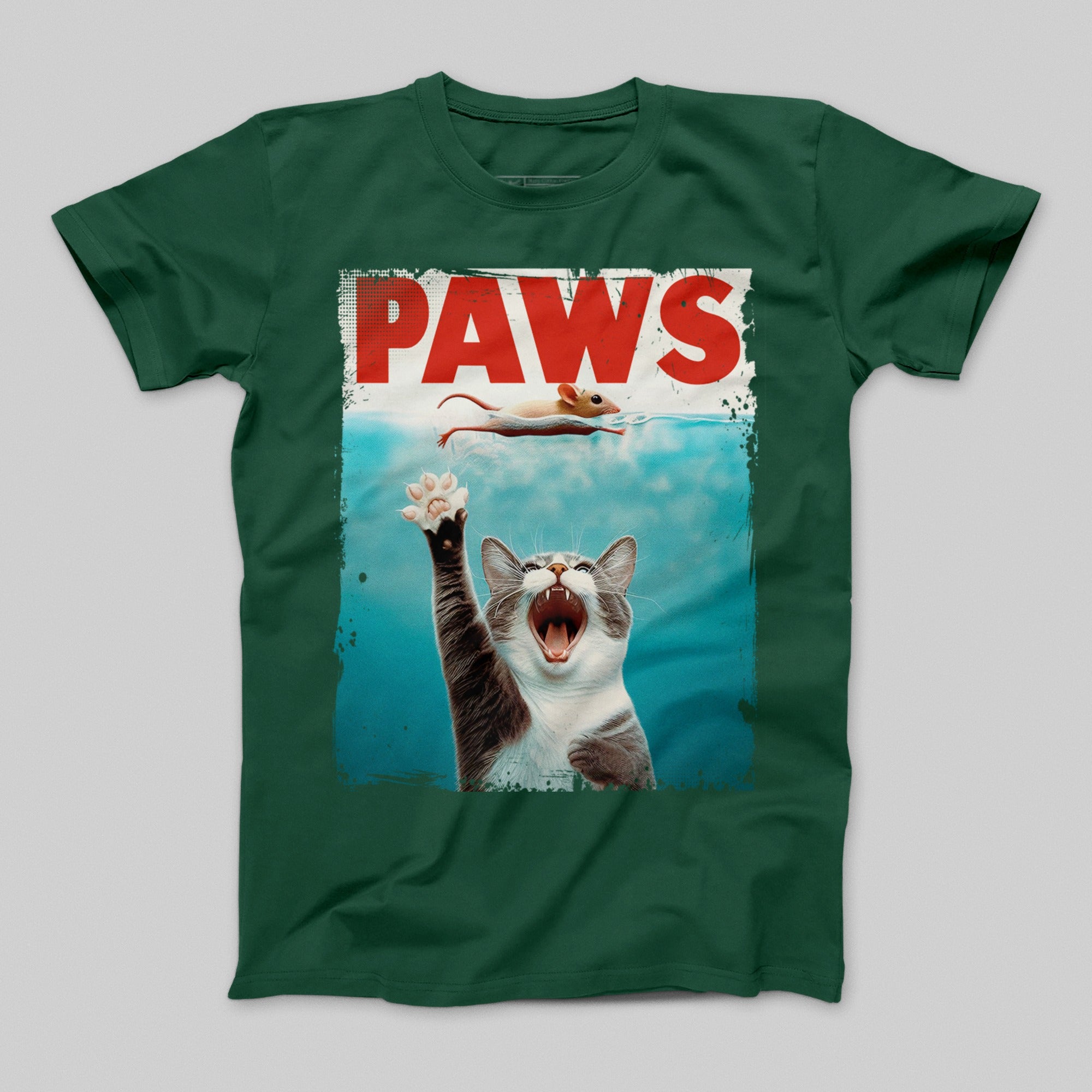 Funny Cat Paws Graphic Teal T-shirt for Cat Lovers