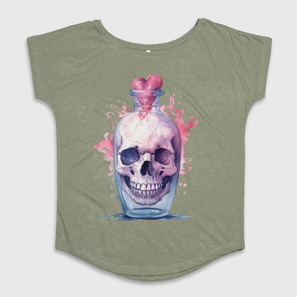 Skull Inside Potion Bottle Graphic T-Shirt
