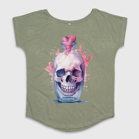 Skull Inside Potion Bottle Graphic T-Shirt