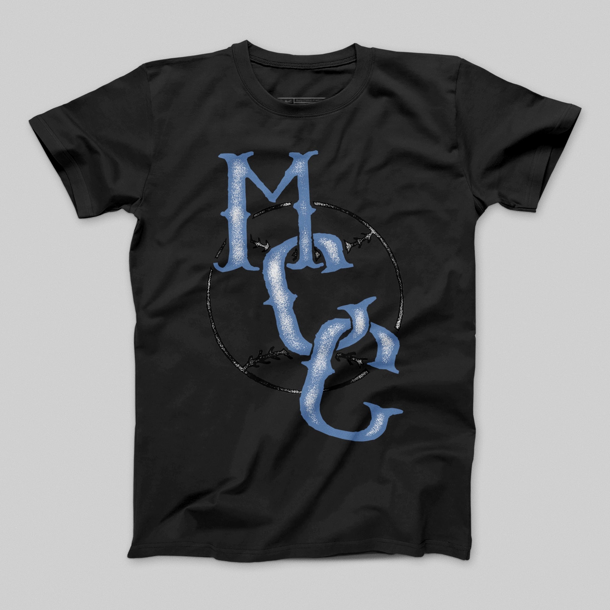 Unique Gothic Monogram Design Black T-shirt