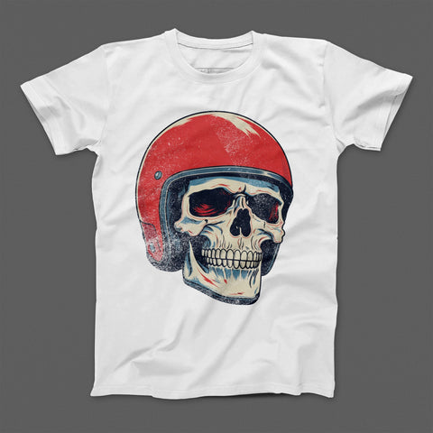 Skull With Red Helmet Graphic T-Shirt Product