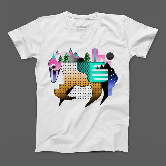 Unique Geometric Animal Graphic Print T-Shirt Product