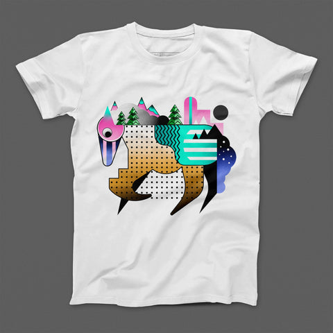 Unique Geometric Animal Graphic Print T-Shirt Product