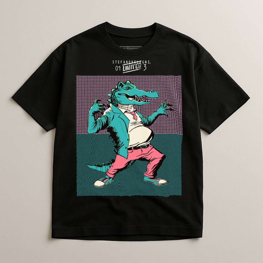 Crocodile Dressed in Stylish Outfit T-shirt