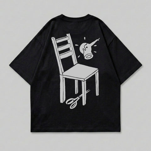 Black Tee White Chair Scissors Ear Trumpet Graphic product type