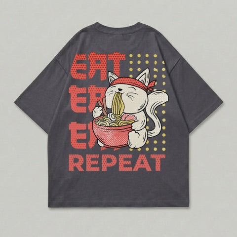 Kawaii Cat Ramen Eating EAT EAT REPEAT T-shirt product type