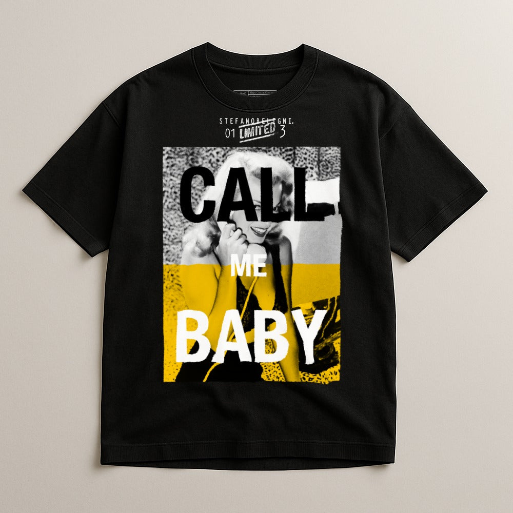 Call Me Baby Graphic Tee with Bold Design
