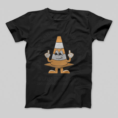 Stay Positive Funny Traffic Cone Graphic T-shirt Product