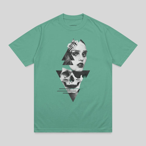 Dark Artistic Face Skull Geometric Triangles T-Shirt product type