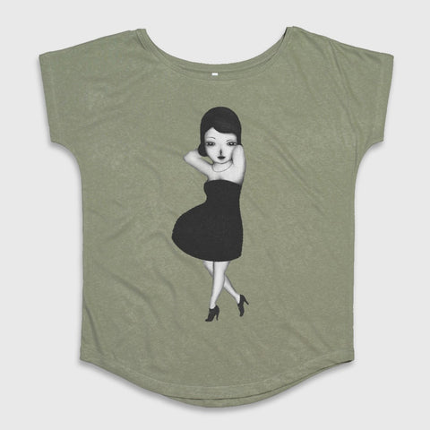 Elegant Black Dress Cartoon Character Shirt