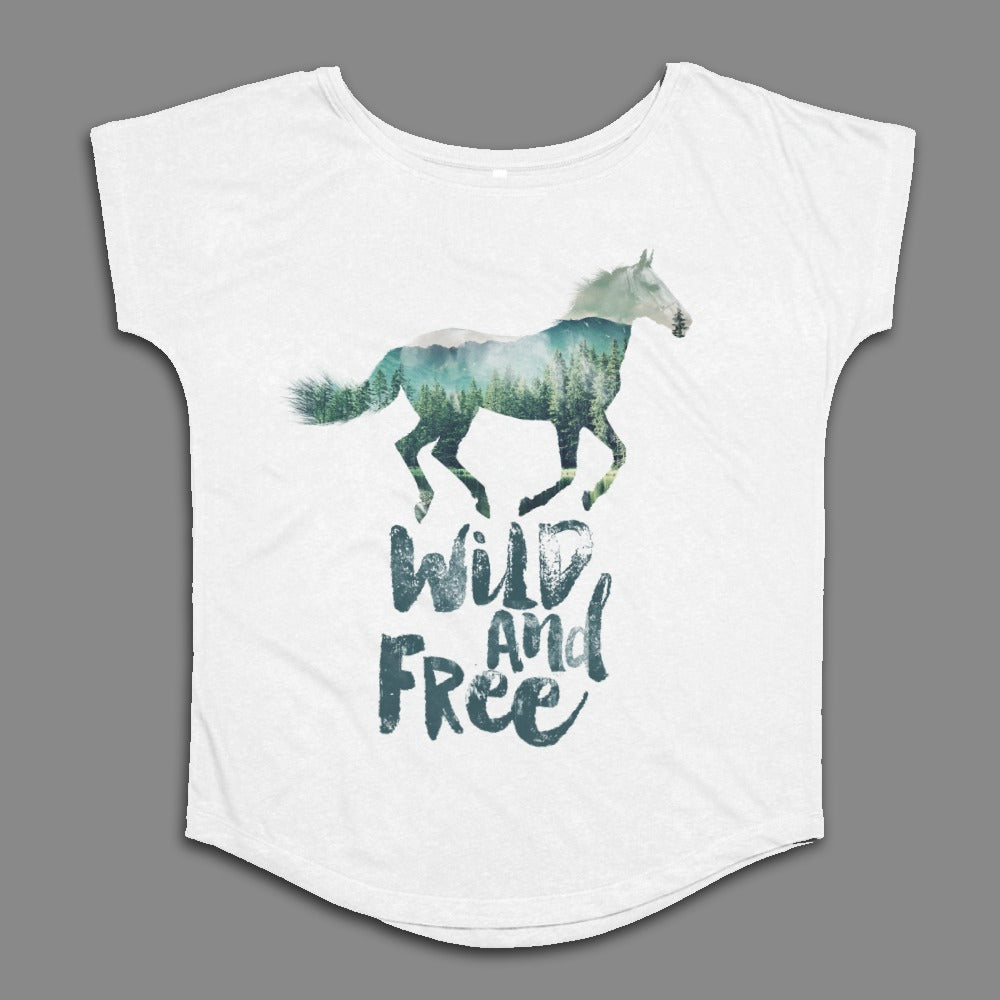 Wild and Free Horse Graphic Women's T-Shirt
