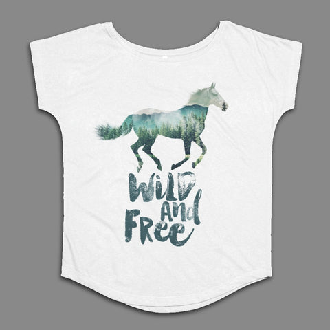 Wild and Free Horse Graphic Women's T-Shirt