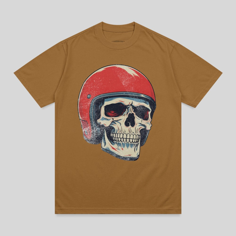Distressed Skull Red Helmet Vintage Rider Design product type