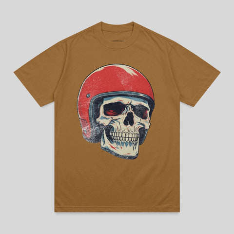 Distressed Skull Red Helmet Vintage Rider Design product type