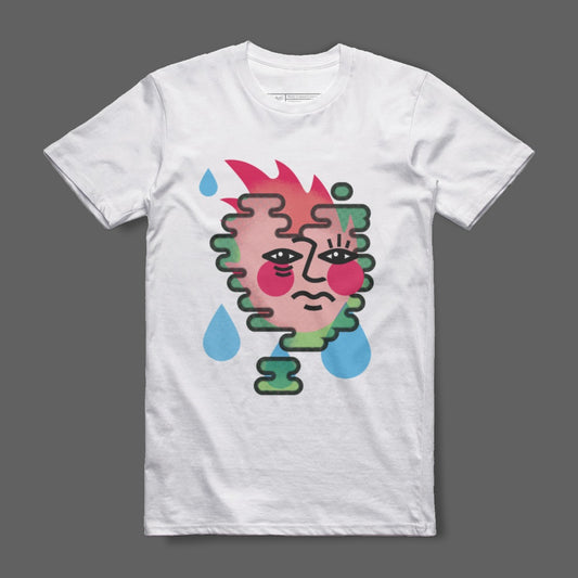 Abstract Face Graphic T-Shirt with Colorful Design