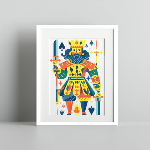 Colorful King of Spades Framed Art Print Product