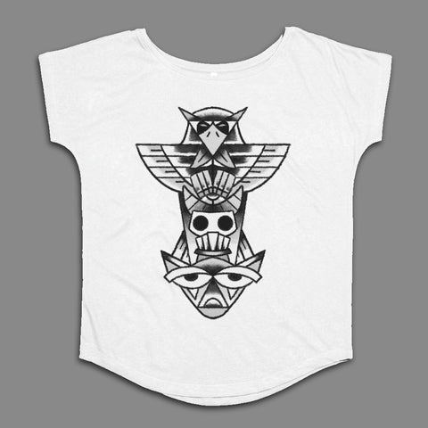 Stylish Tee with Bold Tribal Totem Graphic Design