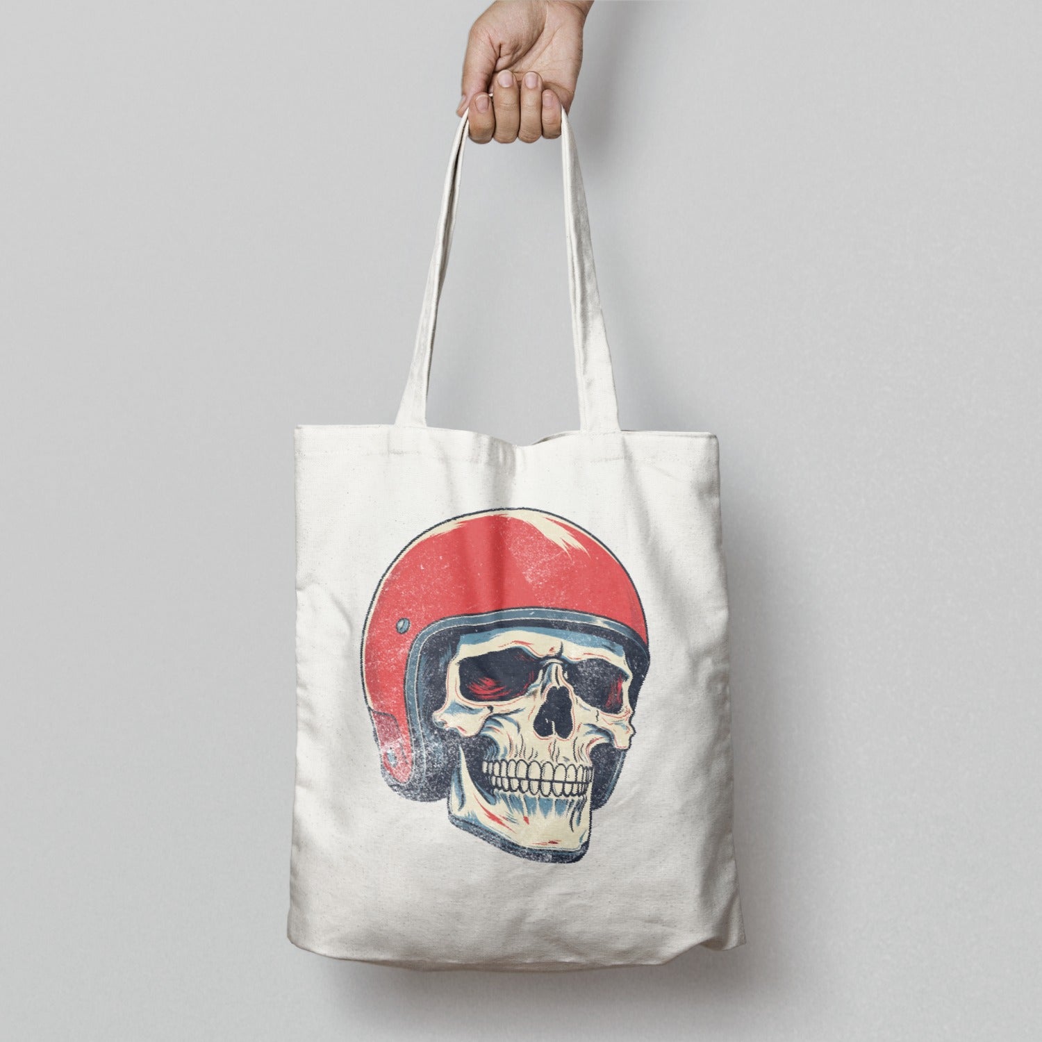 Red Helmet Skull Print Handbag for Daily Use Bag