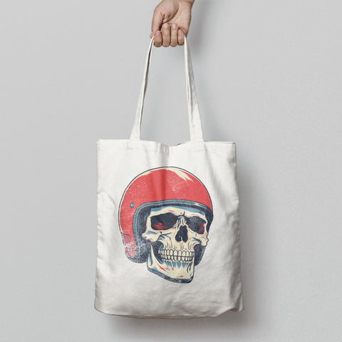 Red Helmet Skull Print Handbag for Daily Use Bag