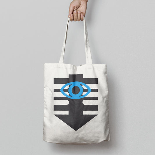 Stylish Tote Bag Featuring Modern Eye Design Print