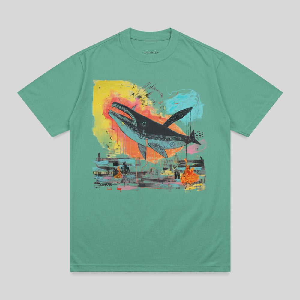 Vibrant Abstract Whale Art Colorful Design COTTON product type