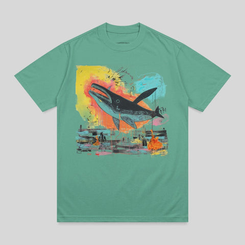 Vibrant Abstract Whale Art Colorful Design COTTON product type