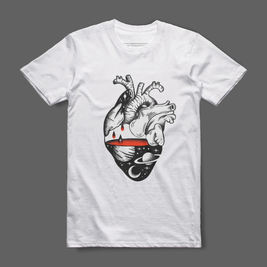 Cosmic Heart Graphic Design T-Shirt