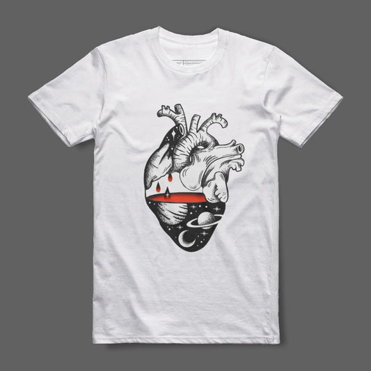 Cosmic Heart Graphic Design T-Shirt