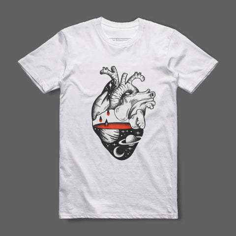 Cosmic Heart Graphic Design T-Shirt