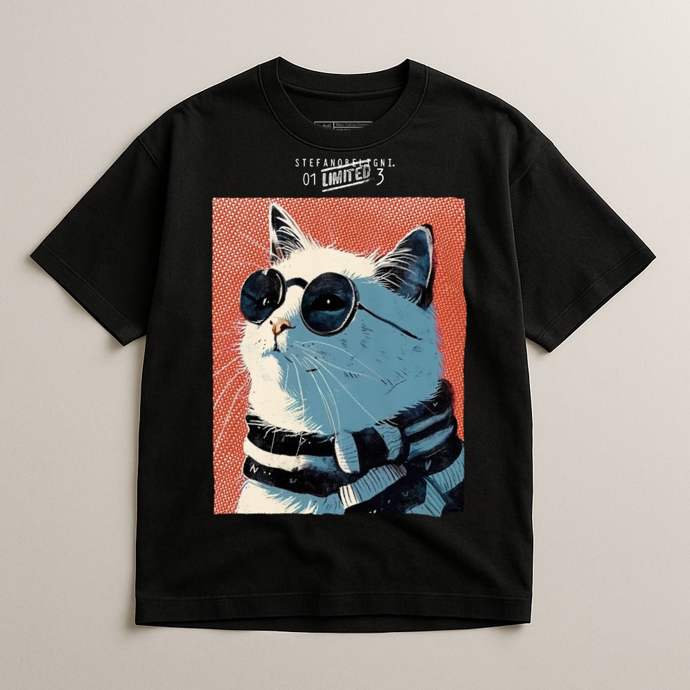 Trendy Cat in Sunglasses Graphic Tee Fashion Top