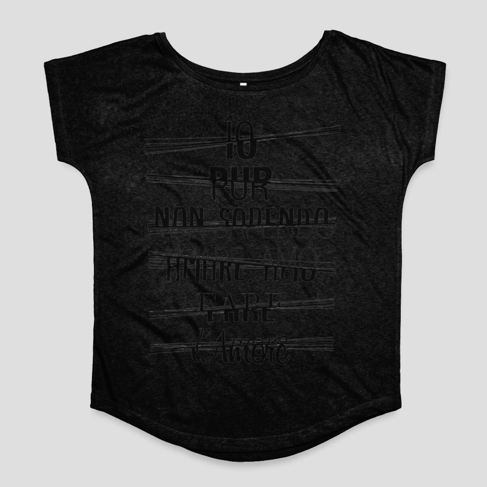 Italian Quote Black Women's T-shirt Casual Top Apparel