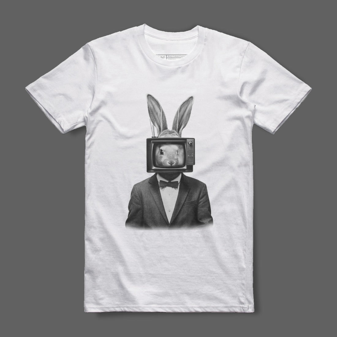 Vintage TV Rabbit Print Graphic Tee Shirt