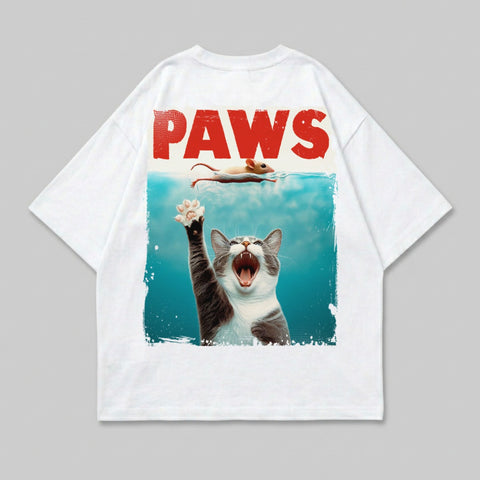 PAWS Cat Mouse Thrill Scene Water Humorous product type
Cat
Mouse
PAWS
Jaws parody
Funny cat
Cat attack
Water design
Hunter cat
Predator
Kitten art
Pet animal
Feline friend
Rodent chase
Graphic design
Illustration
Movie spoof
Humorous
Unique graphic
Retro style
Animal design