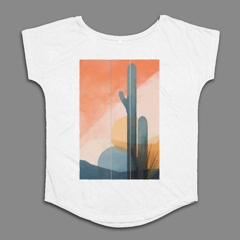 Abstract Desert Cactus Art Print Casual Tee