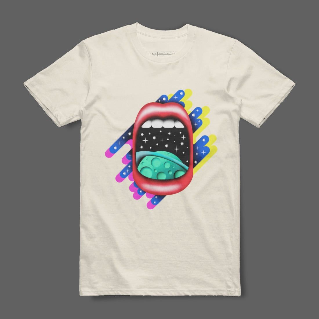 Colorful Mouth and Space Graphic T-shirt