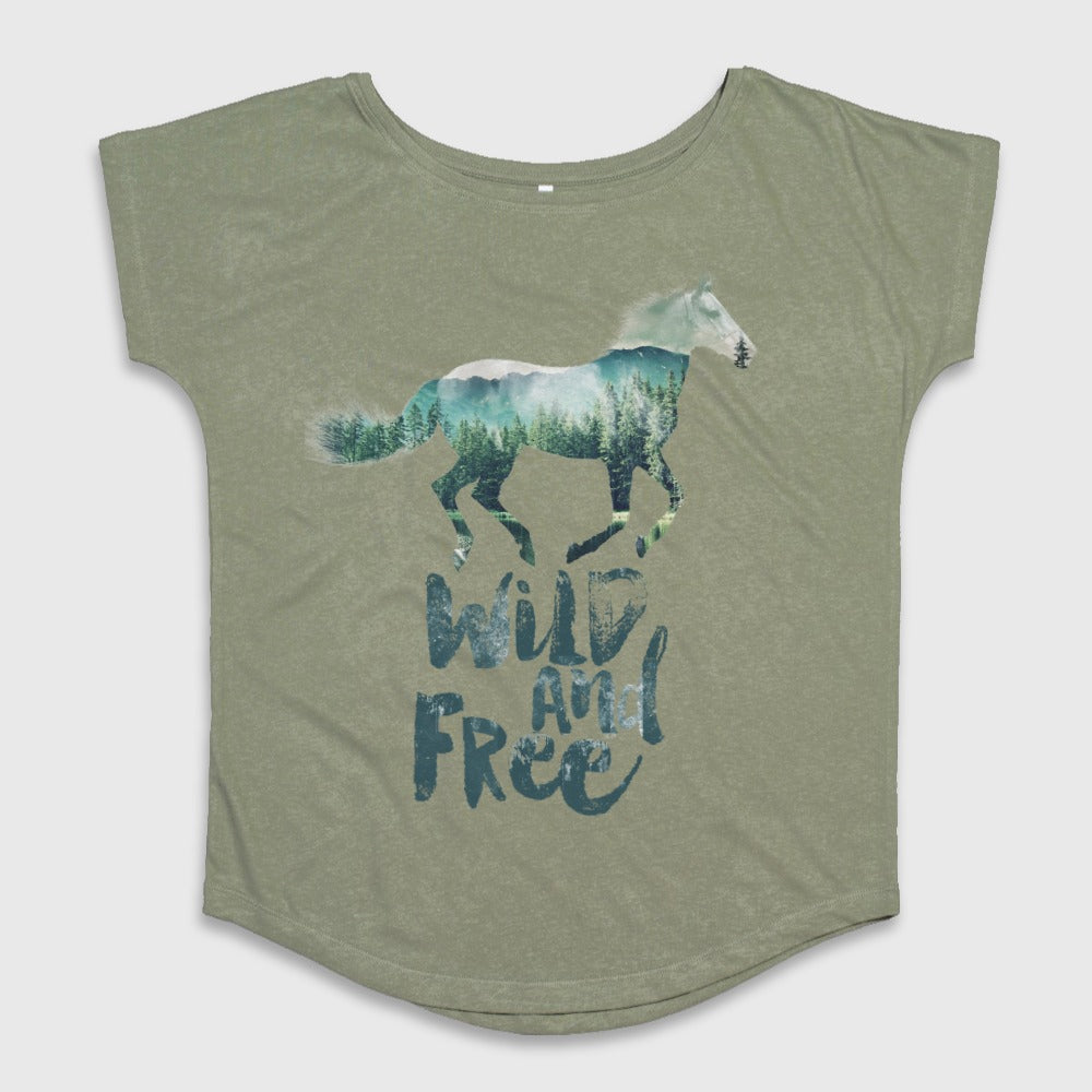 Wild and Free Horse Graphic Tee Shirt