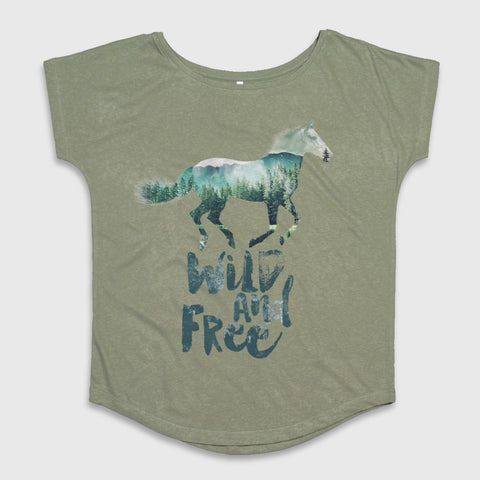 Wild and Free Horse Graphic Tee Shirt