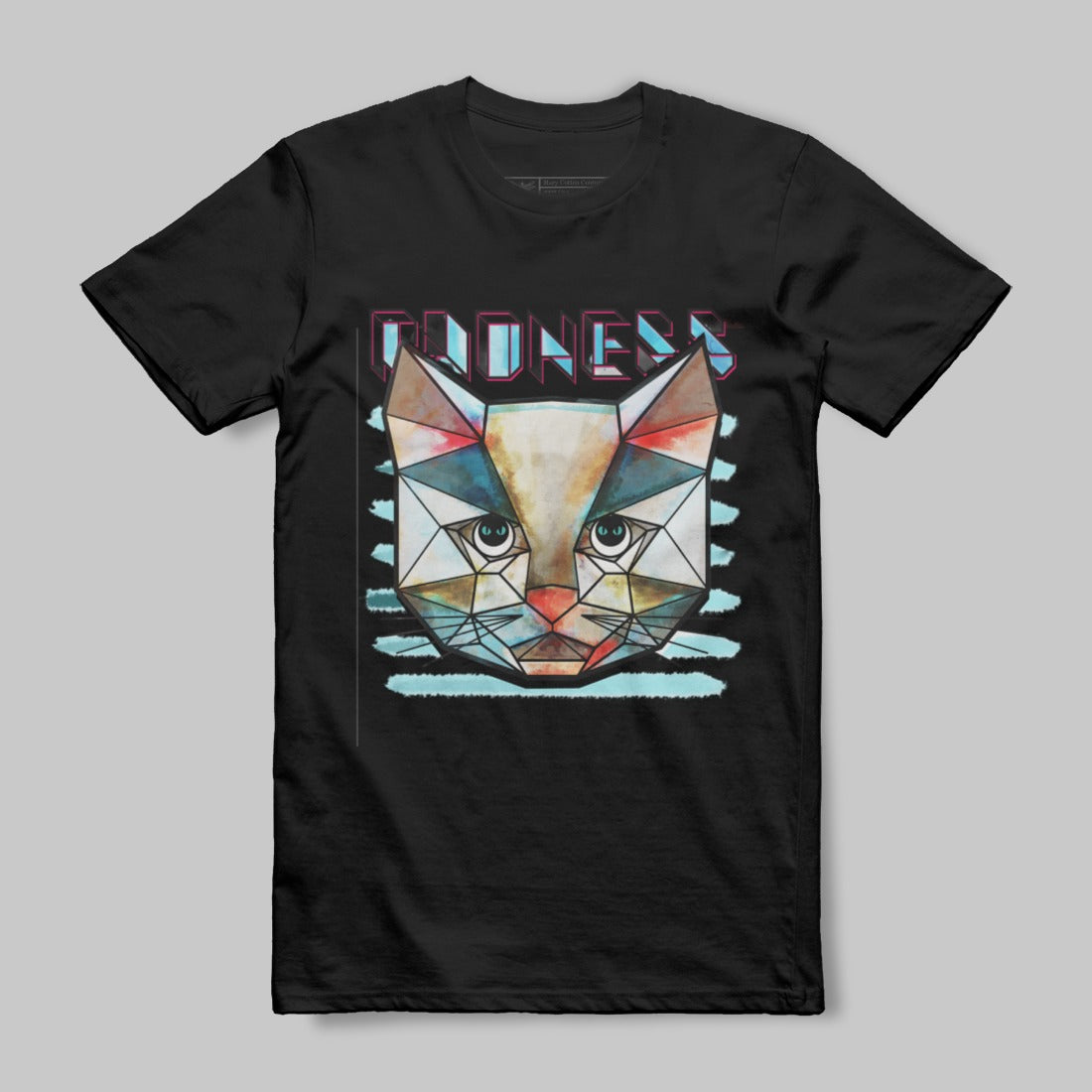 Bright Abstract Cat Graphic T-Shirt for Unique Style