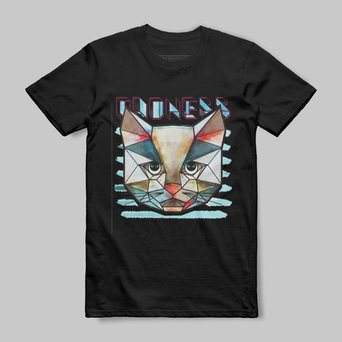 Bright Abstract Cat Graphic T-Shirt for Unique Style