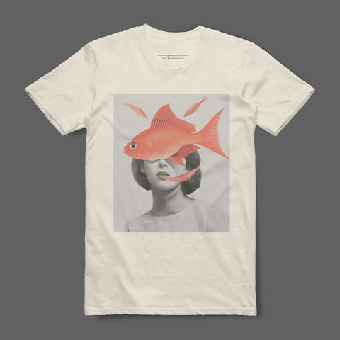 Unique Artistic Fish Design Tee for Contemporary Style