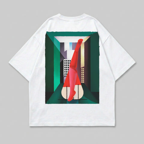 Red Legs Architectural City Scene Abstract Geometric Print product type
