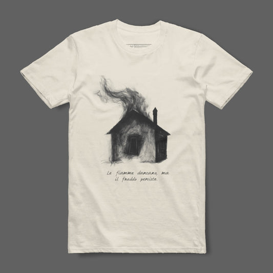 Flames Dance But Cold Remains Printed T-shirt