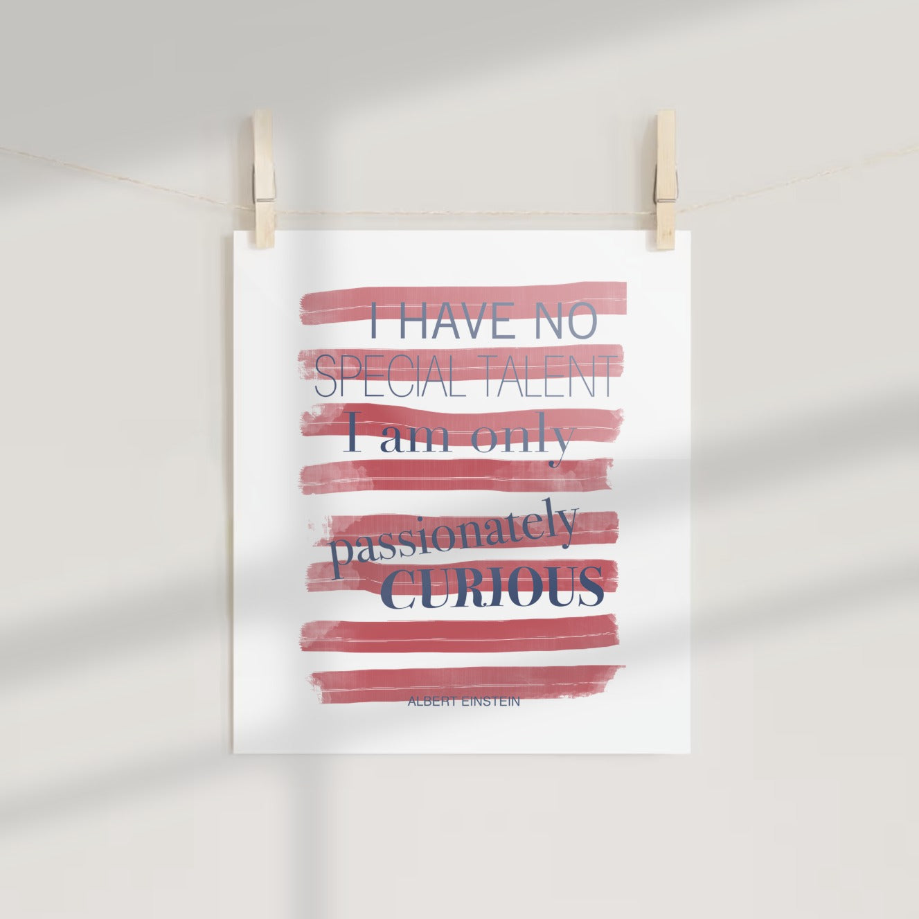 Passionately Curious Albert Einstein Inspirational Poster