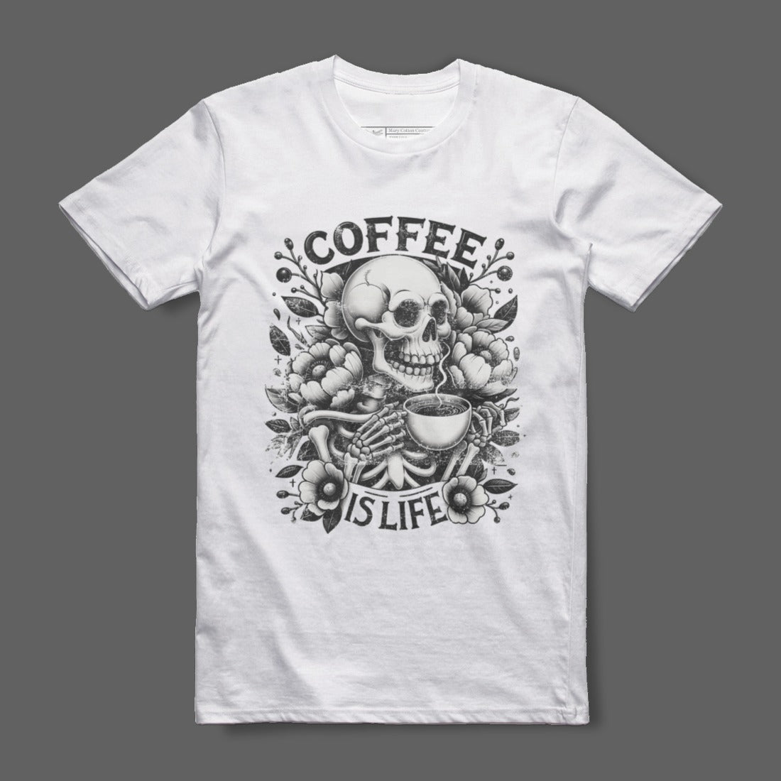Coffee Is Life Skull Graphic T-shirt