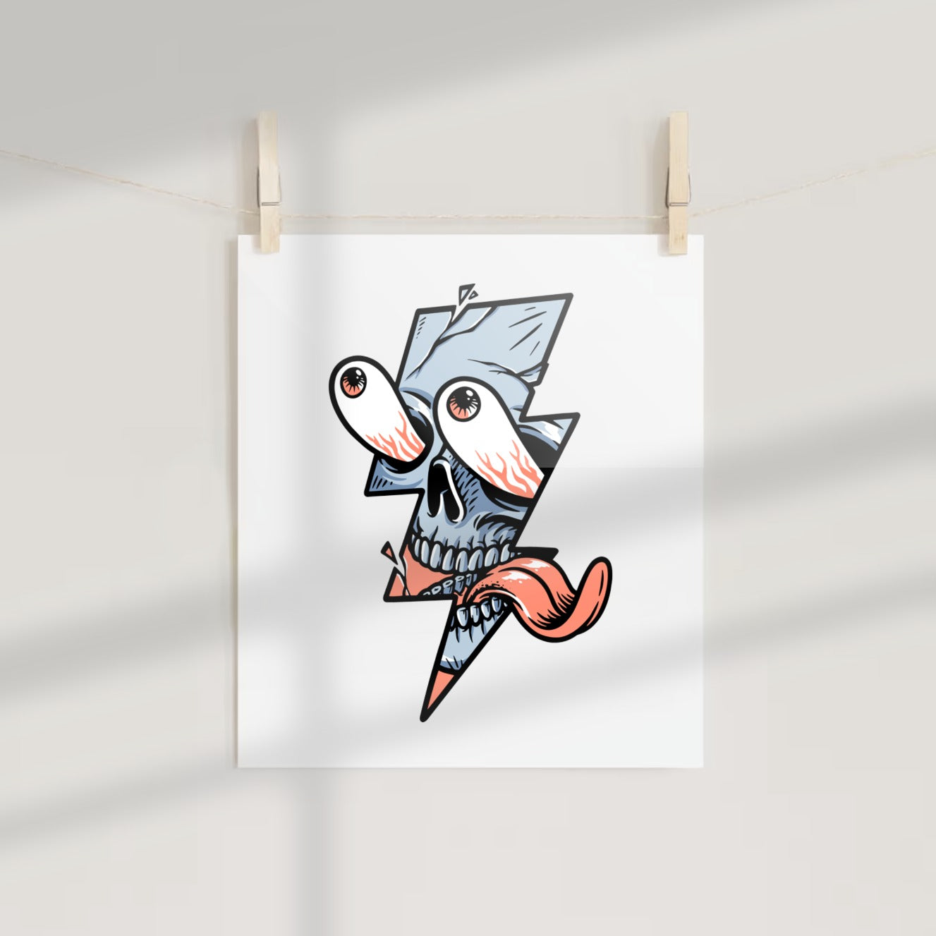 Abstract Skull and Tongue Artwork Print Poster