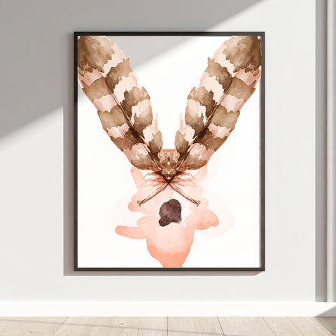 Abstract Butterfly Rorschach Art in Paint Print Decor