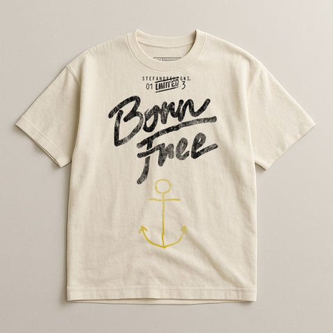 Born Free Anchor Graphic Printed T-Shirt